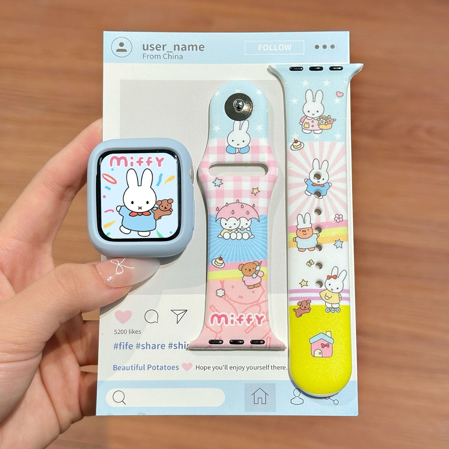 Silicone Band Replacement - Bracelet de montre en silicone Miffy