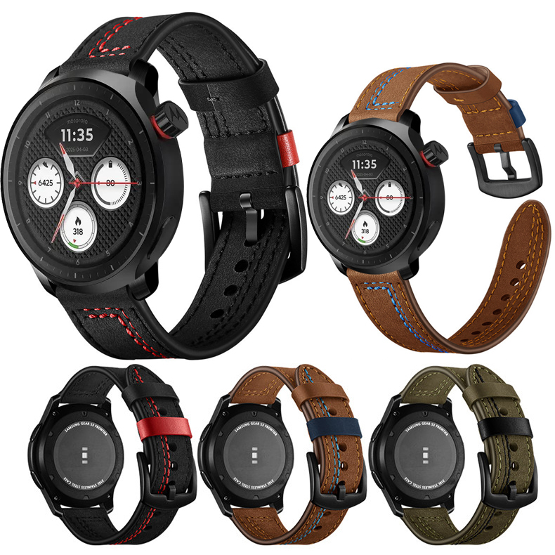 Bracelet de montre en cuir pou - Motorola Smartwatch Accessories avis et prix