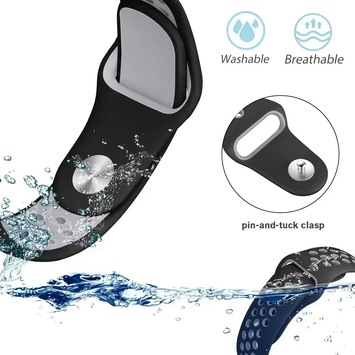 Bracelet bicolore respirant de - Motorola Smartwatch Accessories avis et prix