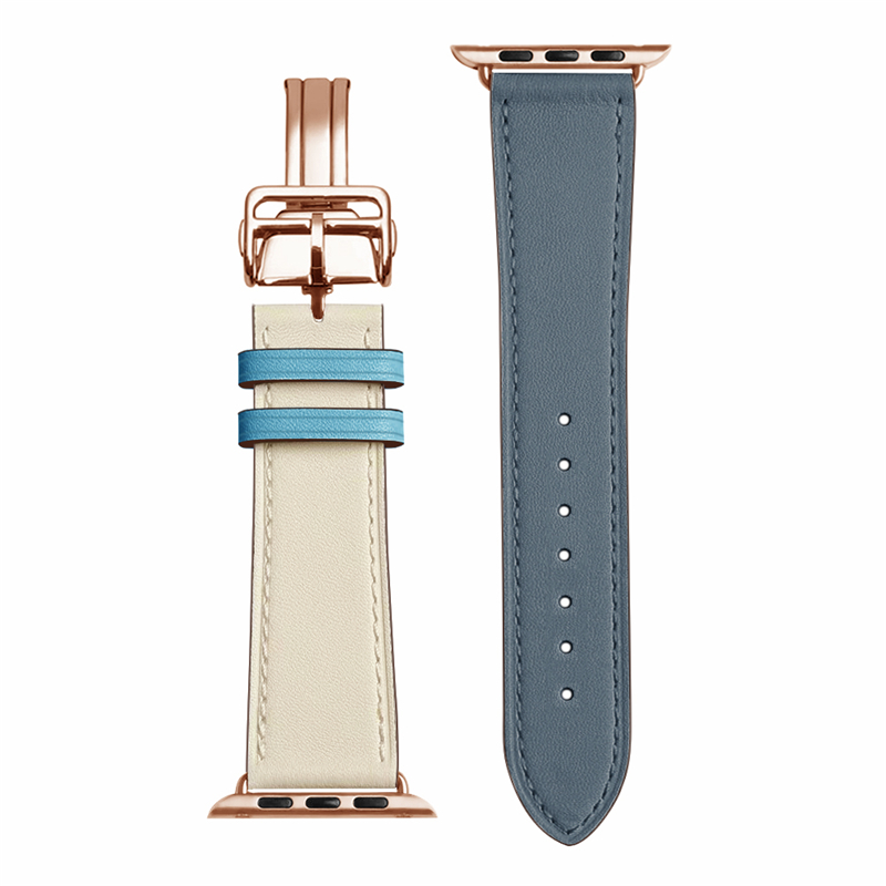 Bracelet boucle en cuir or Ros - Smartwatch Accessories Shop avis et prix